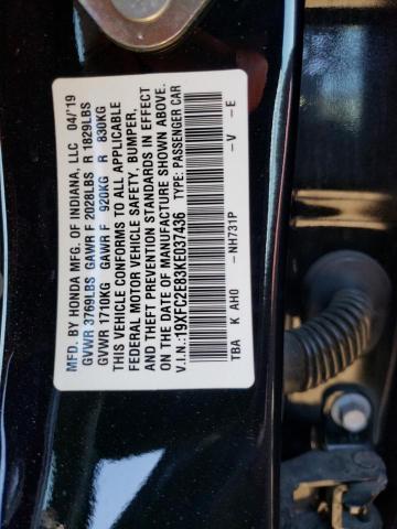 19XFC2E83KE037436 - 2019 HONDA CIVIC SPORT 黑色 照片 12