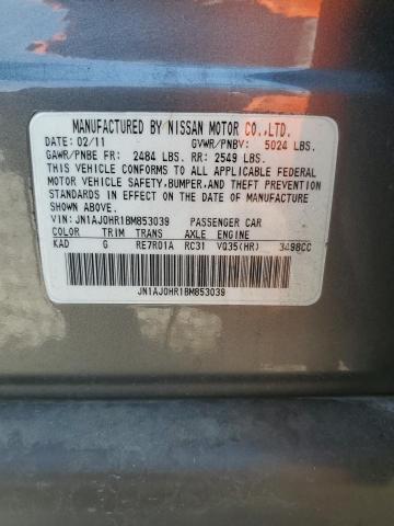 JN1AJ0HR1BM853039 - 2011 INFINITI EX35 BASE Մոխրագույն լուսանկար 13