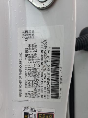 5J8TC2H75ML023040 - 2021 ACURA RDX ADVANCE WHITE photo 12