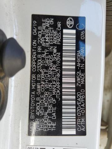 JTDKARFP4K3119394 - 2019 TOYOTA PRIUS PRIM 白色 照片 12