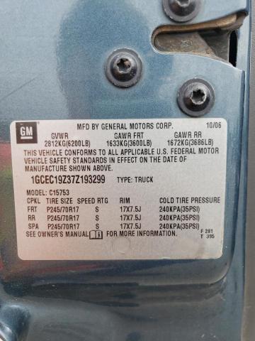 1GCEC19Z37Z193299 - 2007 CHEVROLET SILVERADO C1500 CLASSIC Mavi foto 12