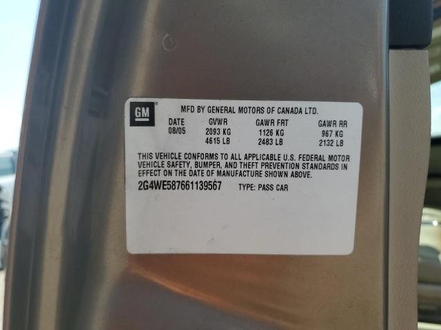 2G4WE587661139567 - 2006 BUICK LACROSSE CXS 棕色 照片 12