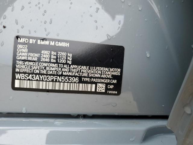 WBS43AY03PFN55396 - 2023 BMW M3 COMPETITION ლურჯი ფოტო 12