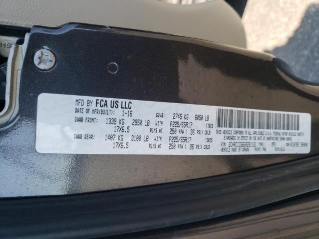 2C4RC1CG6GR261131 - 2016 CHRYSLER TOWN & COU TOURING L GRAY photo 13