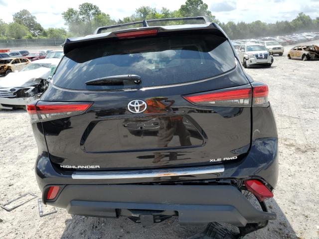 5TDGZRBH6NS204723 - 2022 TOYOTA HIGHLANDER XLE Սև լուսանկար 6