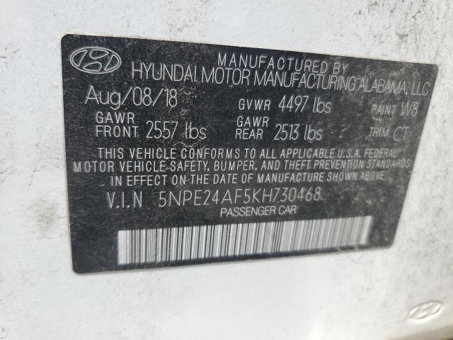 5NPE24AF5KH730468 - 2019 HYUNDAI SONATA SE Beyaz fotoğraf 12