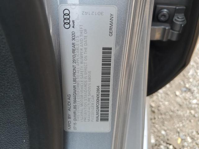 WAUW2AFC0GN052864 - 2016 AUDI S7 PRESTIGE SILVER photo 13