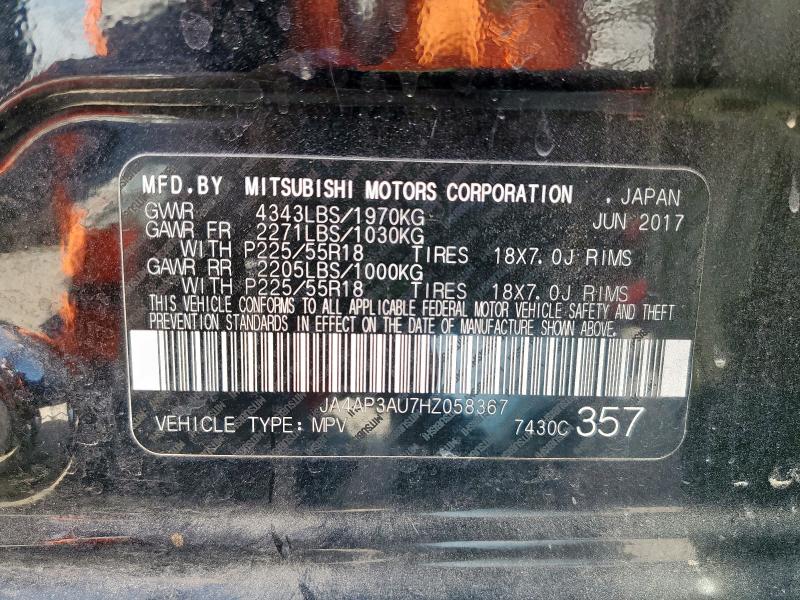 JA4AP3AU7HZ058367 - 2017 MITSUBISHI OUTLANDER ES BLACK photo 13