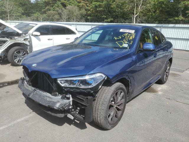 5UXCY6C0XN9K27721 - 2022 BMW X6 XDRIVE40I BLUE photo 2