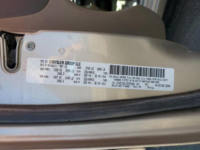 2C4RC1BG1CR376280 - 2012 CHRYSLER TOWN & COU TOURING Qəhvəyi foto 13