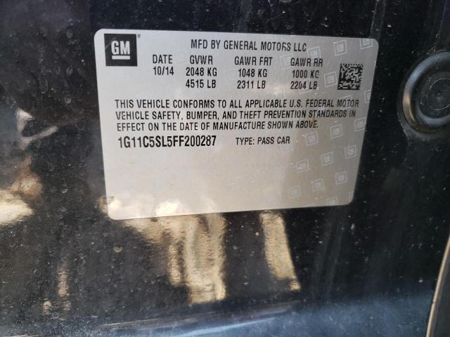 1G11C5SL5FF200287 - 2015 CHEVROLET MALIBU 1LT BLACK photo 12