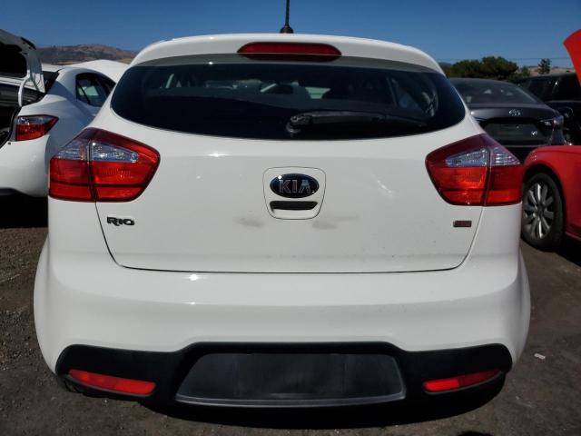 KNADM5A36E6373394 - 2014 KIA RIO LX WHITE photo 6