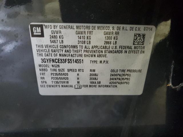 3GYFNCE33FS514551 - 2015 CADILLAC SRX PERFORMANCE COLLECTION Сұр фото 13