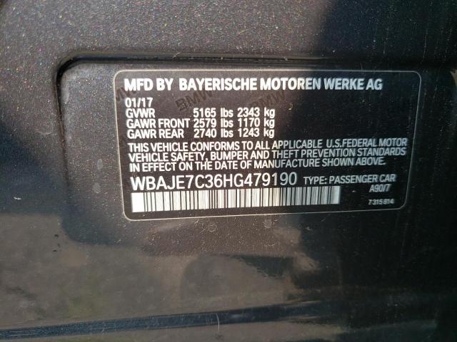 WBAJE7C36HG479190 - 2017 BMW 540 XI BLACK photo 12