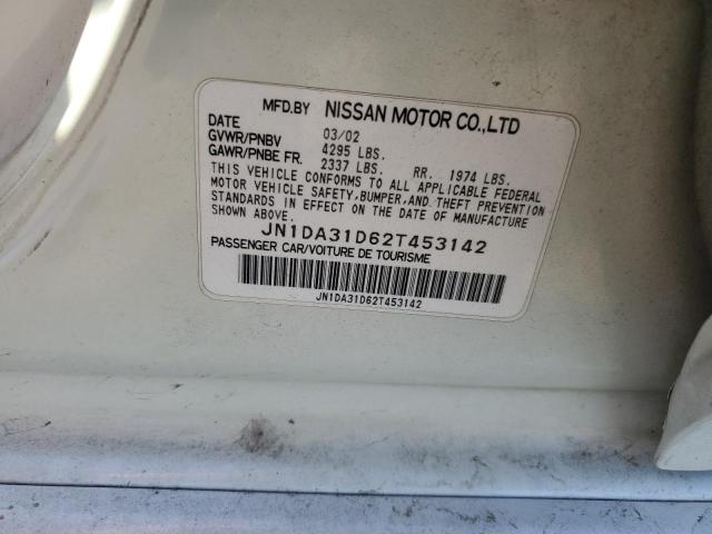 JN1DA31D62T453142 - 2002 NISSAN MAXIMA GLE WHITE photo 12