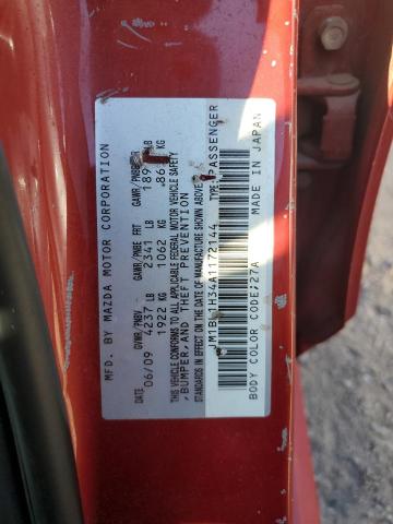 JM1BL1H34A1172144 - 2010 MAZDA SPEED 3 Қызыл фото 12