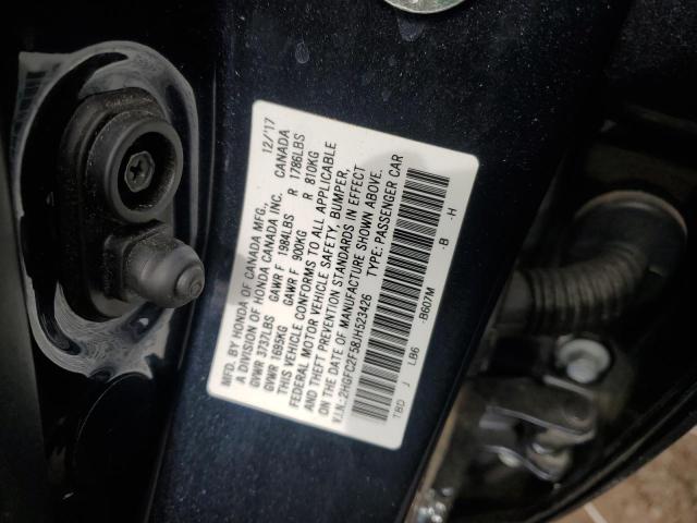 2HGFC2F58JH523426 - 2018 HONDA CIVIC LX ნაცრისფერი ფოტო 12