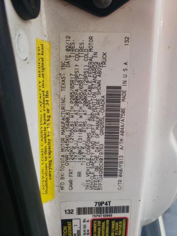 5TFTU4GN5CX019763 - 2012 TOYOTA TACOMA PRERUNNER ACCESS CAB WHITE photo 13