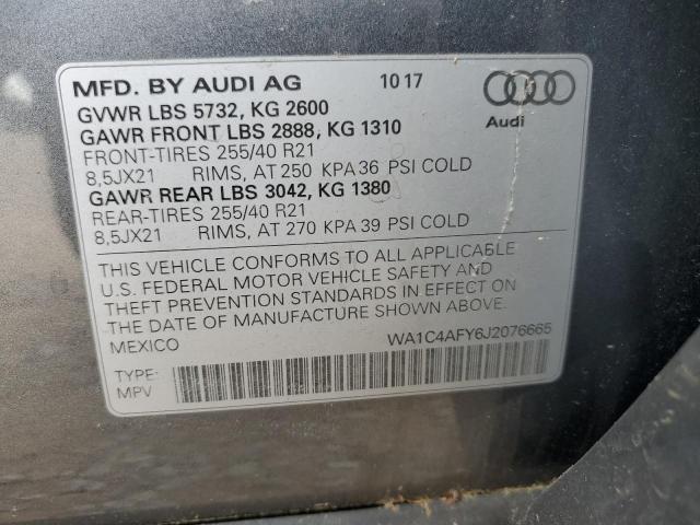 WA1C4AFY6J2076665 - 2018 AUDI SQ5 PRESTIGE GRAY photo 13