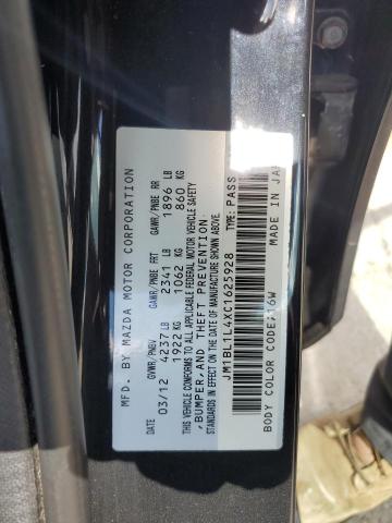 JM1BL1L4XC1625928 - 2012 MAZDA SPEED 3 BLACK photo 12