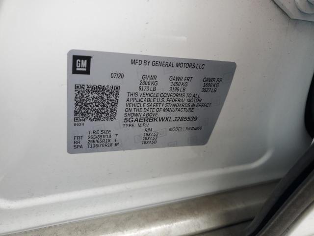 5GAERBKWXLJ285539 - 2020 BUICK ENCLAVE ESSENCE 白色 照片 14