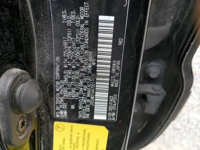 JTEGW21A470017079 - 2007 TOYOTA HIGHLANDER HYBRID BLACK photo 13