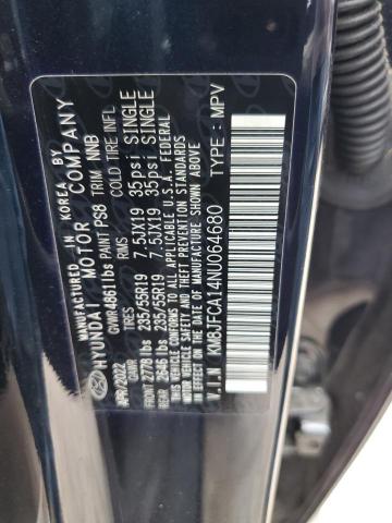 KM8JFCA14NU064680 - 2022 HYUNDAI TUCSON SEL CONVENIENCE BLUE photo 13