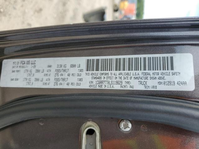 1C6RR7TT0LS119629 - 2020 RAM 1500 CLASS SLT Қара фото 12