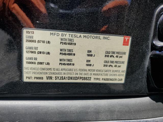 5YJSA1DNXDFP08622 - 2013 TESLA MODEL S Կապույտ լուսանկար 12