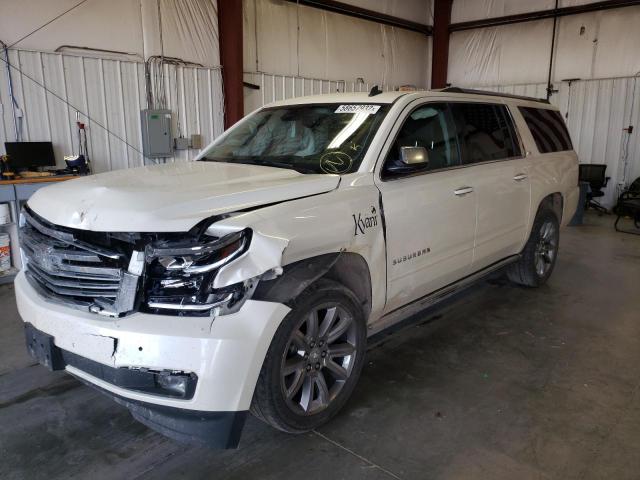 1GNSKKKCXFR134385 - 2015 CHEVROLET SUBURBAN K1500 LTZ WHITE photo 2