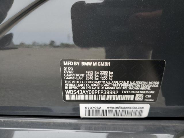 WBS43AY08PFP39992 - 2023 BMW M3 COMPETITION ნაცრისფერი ფოტო 12