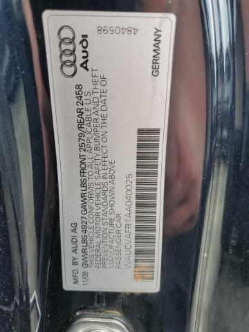 WAUCVAFR1AA040025 - 2010 AUDI S5 PREMIUM PLUS BLACK photo 12