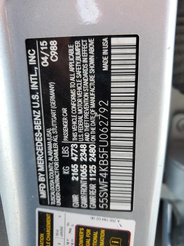 55SWF4KB5FU062792 - 2015 MERCEDES-BENZ C 300 4MATIC BLUE photo 12