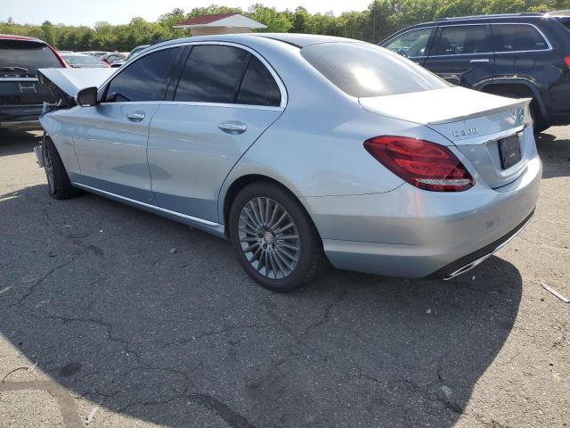 55SWF4KB5FU062792 - 2015 MERCEDES-BENZ C 300 4MATIC BLUE photo 2
