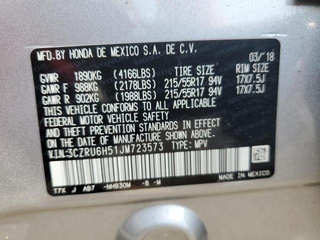 3CZRU6H51JM723573 - 2018 HONDA HR-V EX SILVER photo 13