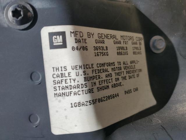 1G8AZ55F06Z205644 - 2006 SATURN ION LEVEL 2 GRAY photo 12