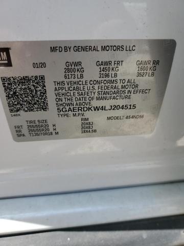 5GAERDKW4LJ204515 - 2020 BUICK ENCLAVE AVENIR თეთრი ფოტო 13