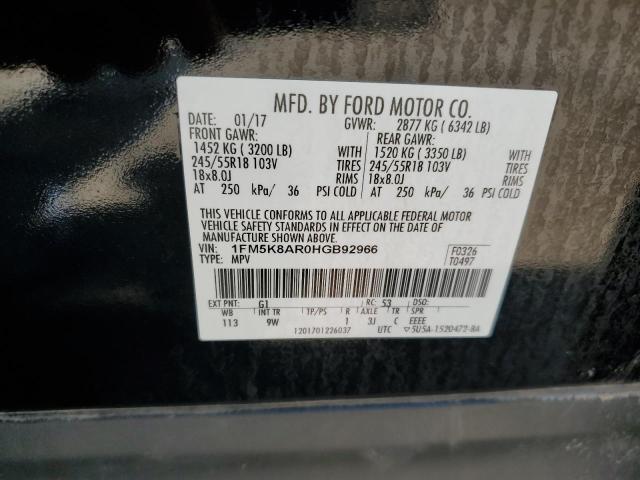 1FM5K8AR0HGB92966 - 2017 FORD EXPLORER POLICE INTERCEPTOR Qara foto 13