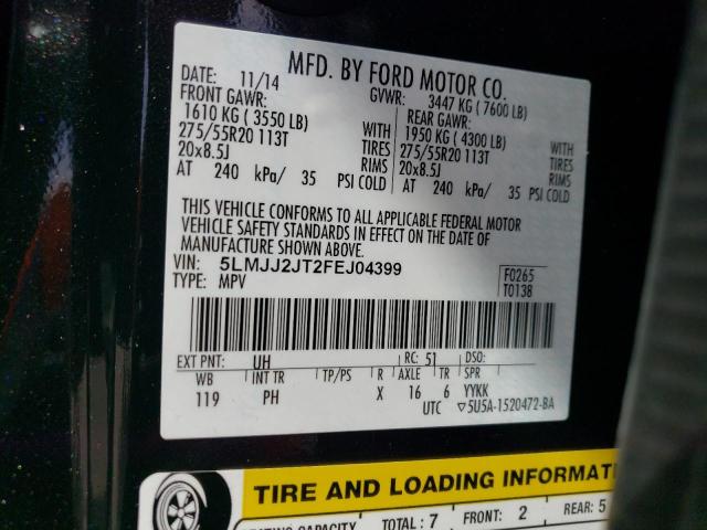 5LMJJ2JT2FEJ04399 - 2015 LINCOLN NAVIGATOR 黑色 照片 13