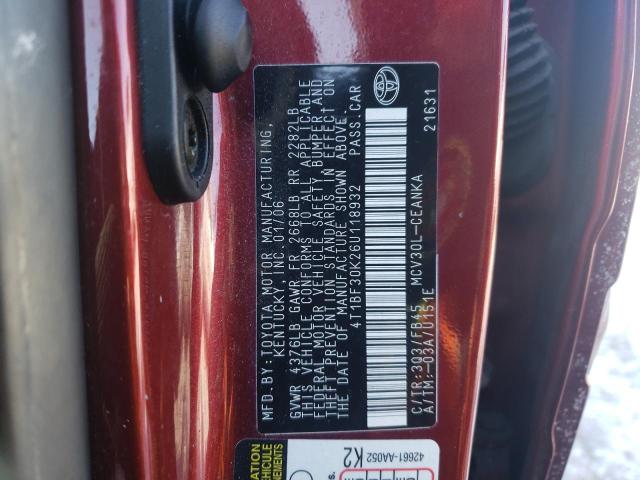 4T1BF30K26U118932 - 2006 TOYOTA CAMRY LE MAROON photo 13