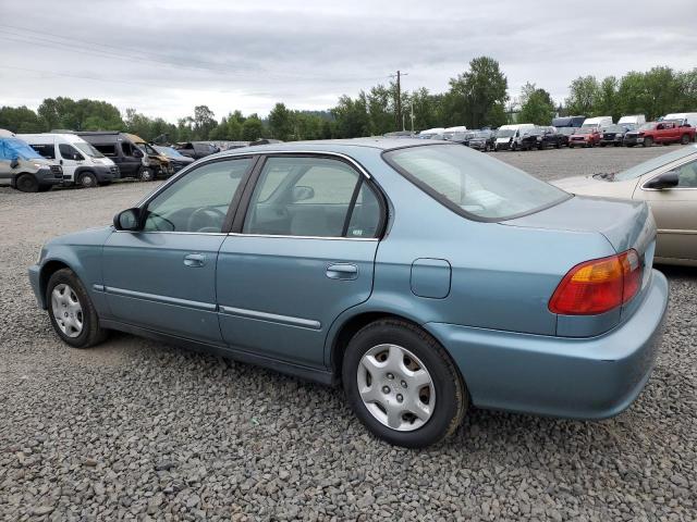 2HGEJ8640YH572254 - 2000 HONDA CIVIC EX TEAL photo 2