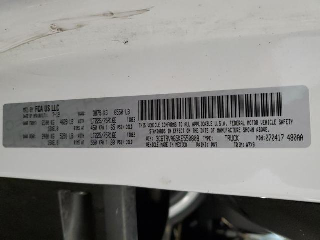 3C6TRVAG5KE550808 - 2019 RAM PROMASTER 1500 STANDARD WHITE photo 13