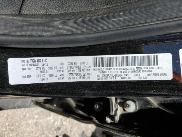 1C6SRFLT0LN265734 - 2020 RAM 1500 REBEL BLACK photo 12