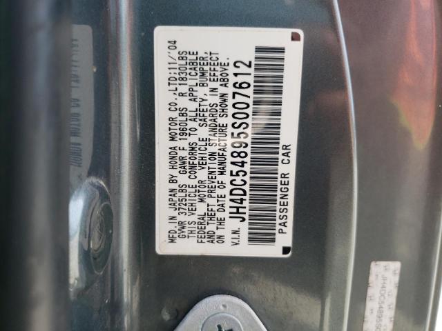 JH4DC54895S007612 - 2005 ACURA RSX GRAY photo 12