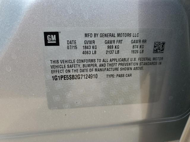 1G1PE5SB2G7124910 - 2016 CHEVROLET CRUZE LIMI LT SILVER photo 13