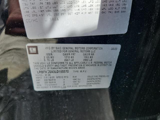 LRBFXCSA3LD195570 - 2020 BUICK ENVISION ESSENCE Սև լուսանկար 13