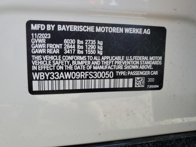 WBY33AW09RFS30050 - 2024 BMW I4 M50 WHITE photo 12