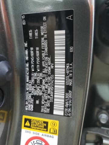 5TDJKRFH5FS142155 - 2015 TOYOTA HIGHLANDER XLE Yaşıl foto 13