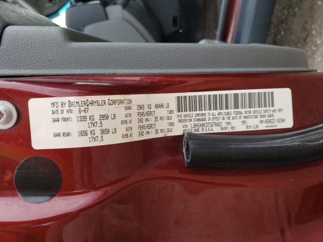 1J8HG48K37C676021 - 2007 JEEP COMMANDER 勃艮第红 照片 13