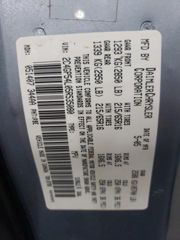 2C4GP54L05R535080 - 2005 CHRYSLER TOWN & COU TOURING Mavi foto 13